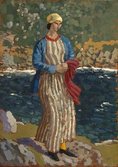John Augustus Atkinson Woman by a Riverbank oil painting picture